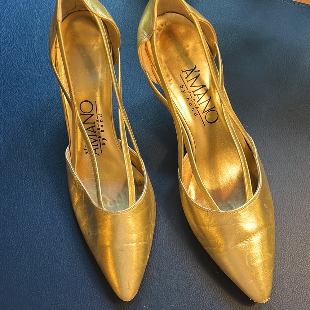 A’Mano gold shoes size 8B - Picture 4 of 5